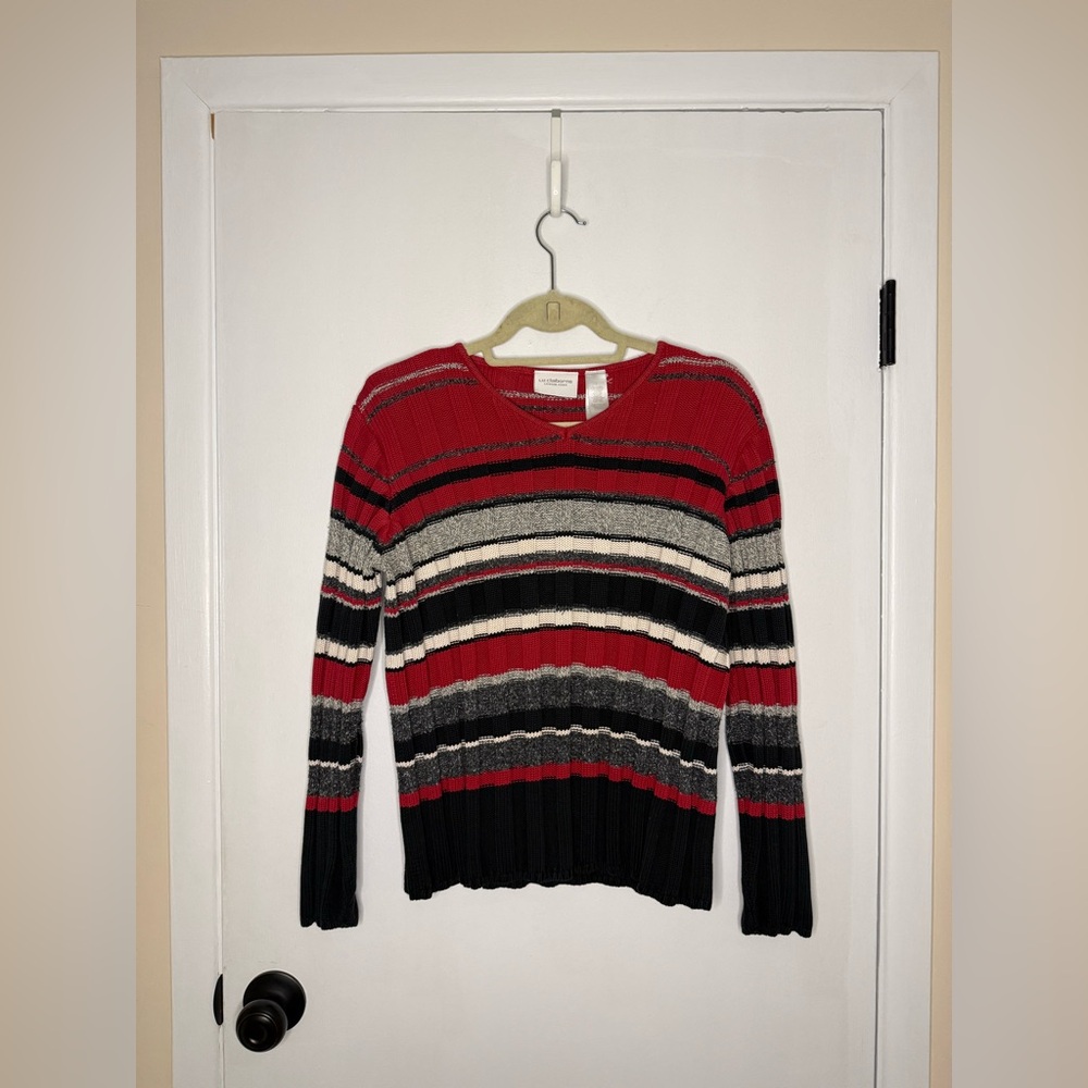Liz Claiborne Multicolor Vintage Striped‎ Sweater